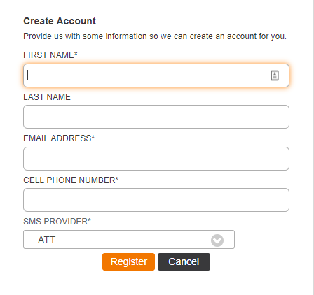 Create Account Screen Example